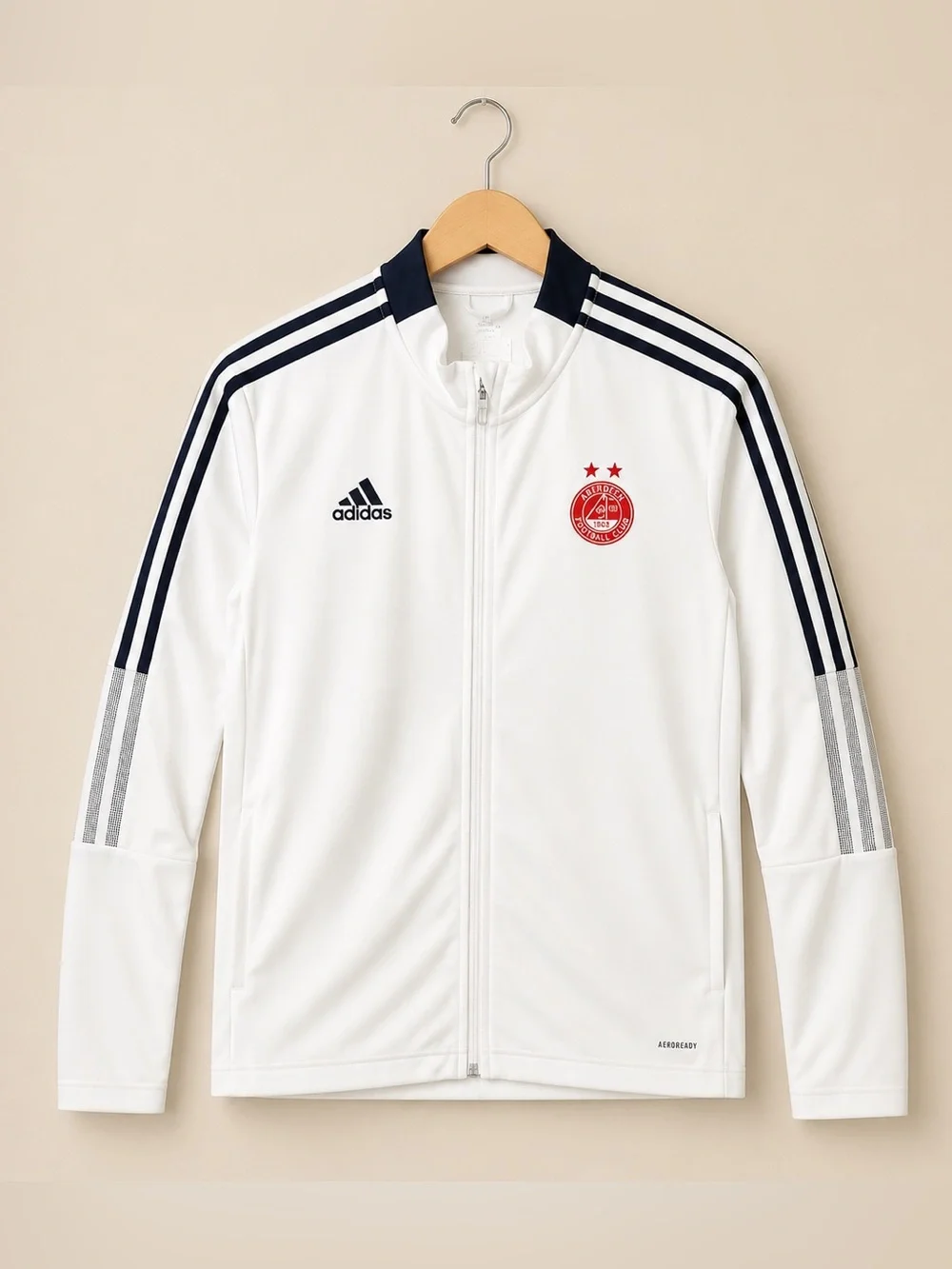 Adidas Aberdeen FC Areoready Full Zip Track Jacket Men’s 2XL White Black Soccer